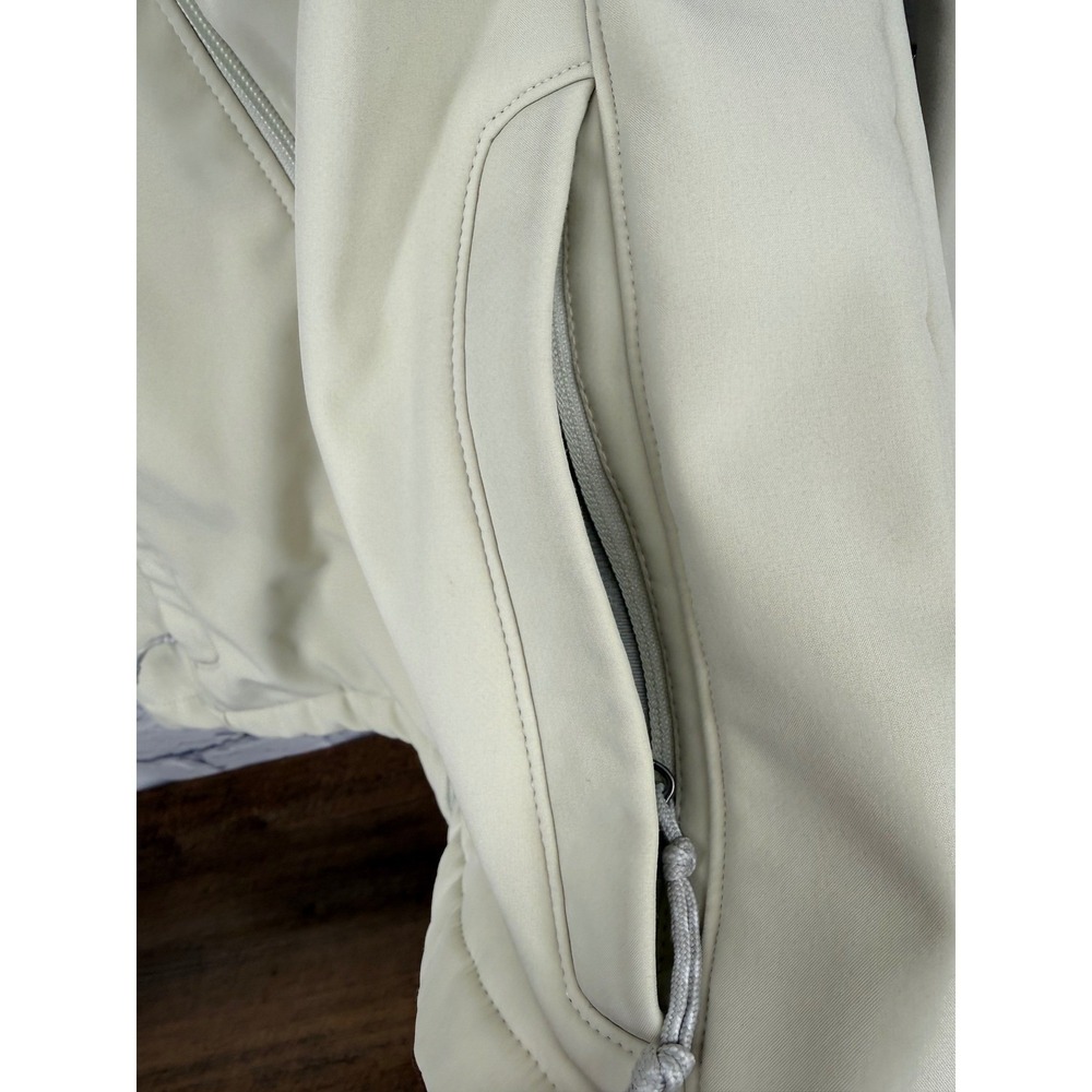 Audi Womens Softshell Jacket Cream Full Zip Fleece Lined Mock Neck Medium Logo - Picture 6 of 16